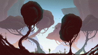 Forest silhouette man bush lake - anton fadeev free wallpaper
