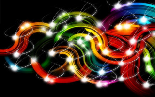 Colorful abstract lights swirls glow - a black background photo free wallpaper