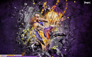 Basketball player paint splashing wall - paint free wallpaper