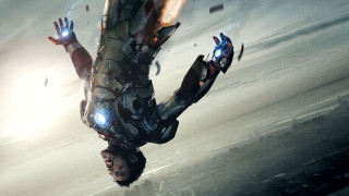 Flying man suit hands glowing - a suit free wallpaper