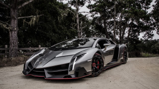 Silver sports car dirt road 9 - a wooden fence free wallpaper