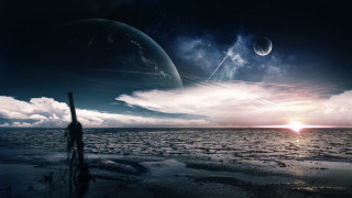 Planet sky clouds sun foreground - a distant object in the foreground free wallpaper
