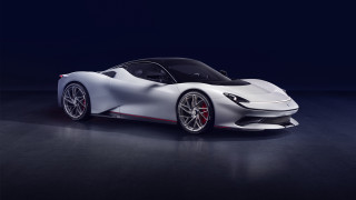 White sports car red stripe 17 - side profile free wallpaper