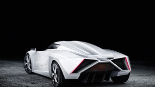 White sports car dark room 30 - sharp line free wallpaper