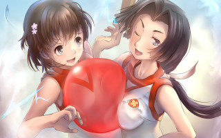 Anime girls heart sad beachball - a sad face free wallpaper