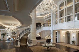 Luxury foyer chandeliers staircase arts - luxury free wallpaper