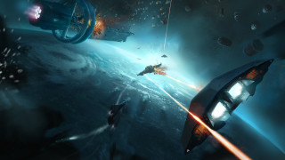 Space station rocket earth ocean - darek zabrocki free wallpaper