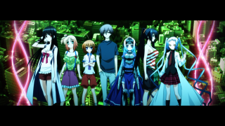 Anime characters cityscape neon lights - neon free wallpaper