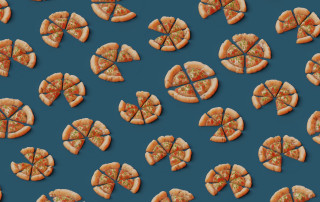 Pizza slices cheese pepperoni blue - geometric shape free wallpaper