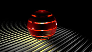 Red object black surface light - computer art free wallpaper