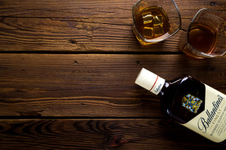 Whisky bottle glass wooden table - a pair of glasses free wallpaper