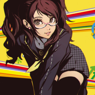 Woman glasses scarf yellow background - a yellow background free wallpaper