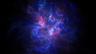 Colorful bright space stars dust - a blue center free wallpaper