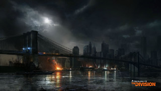 City bridge lights night smoke - ashcan school free wallpaper
