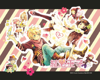 Anime characters people flowers hearts - a picture of a group free wallpaper