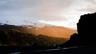 Mountain snow top stream sky - a snow free wallpaper