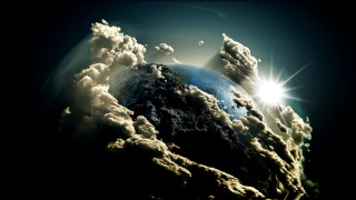 Earth sunrise clouds space lensflare - a picture of a planet free wallpaper