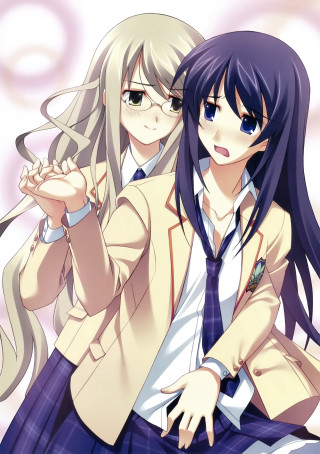 Anime girls longhair blueeyes schooluniform - blue eye free wallpaper
