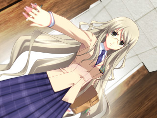 Girl school uniform arms out 2 - a girl in a school uniform free wallpaper