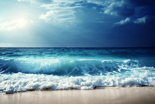 Beach waves sun clouds blue - the cloud above free wallpaper