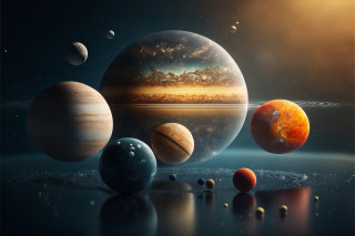 Space planet reflection sky sunset - planet free wallpaper