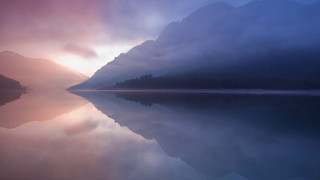 Lake mountain clouds trees mystical 2 - mystical free wallpaper