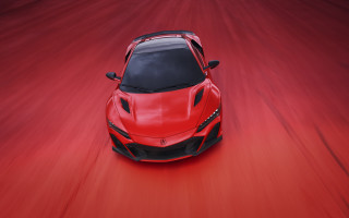 Red sports car black hood - path free wallpaper for desktop