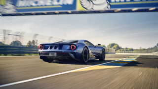 Blue sports car race track 21 - side profile free wallpaper