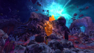 Glowing orange man cave afrofuturism - bedwyr williams free wallpaper
