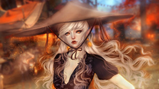 Fantasy elf woman autumn blonde - high detail 8 k free wallpaper