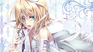 Blonde blue eyes microphone white - blue eyes holding free wallpaper