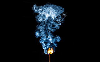 Matchstick lit smoke black background 2 - a matchstick free wallpaper