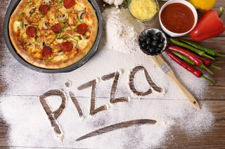 Pizza ingredients cooking conceptual food - a pizza free wallpaper