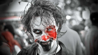 Creepy clown beard blood gothic - gothic free wallpaper
