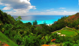 Golf hill ocean view matte - a golf course free wallpaper