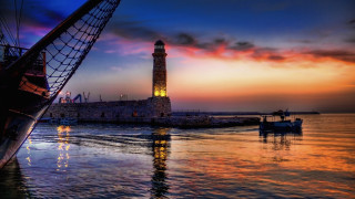 Lighthouse mystical night water boat - exekia free wallpaper