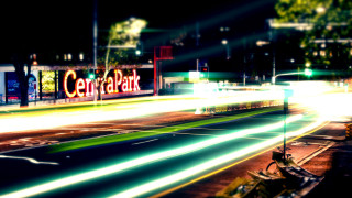 City street central park night - long exposure free wallpaper