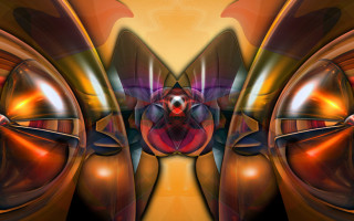 Red orange abstract biomechanical glowing - biomechanical free wallpaper