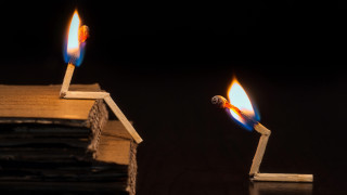 Matchstick lit house storybook illustration - a matchstick free wallpaper