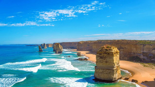 Beach rock formation ocean cliff - andrew law free wallpaper
