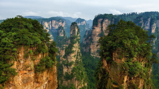 Mountain range trees background clouds - a few mountain free wallpaper