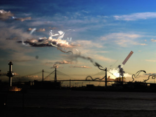 Sky clouds kite city matte - a picture of a sky free wallpaper