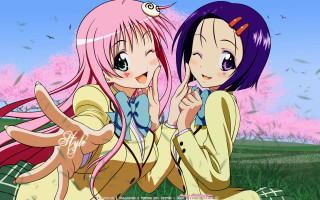 Pink hair blue eyes anime 4 - anime style free wallpaper