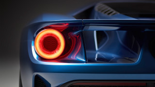 Blue sports car tail light - center piece free wallpaper