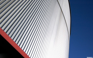 Red white building blue sky - constructivism free wallpaper