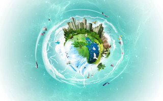 Small planet city water eco - other thing free wallpaper