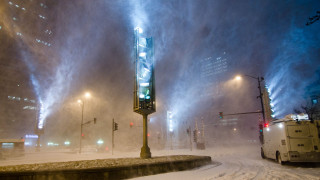 Streetlight snow night city lights - charles angrand free wallpaper