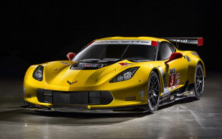 Yellow sports car red stripe 5 - a red tail light free wallpaper