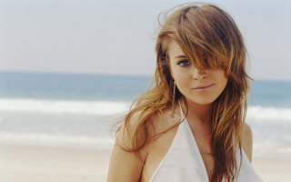 Woman beach surfboard blonde precisionism - a blue ocean in the background free wallpaper