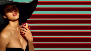 Woman black hat soda drink - david lachapelle free wallpaper